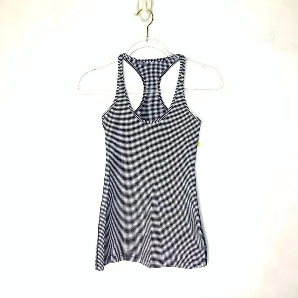 Lululemon Gingham black and white tank